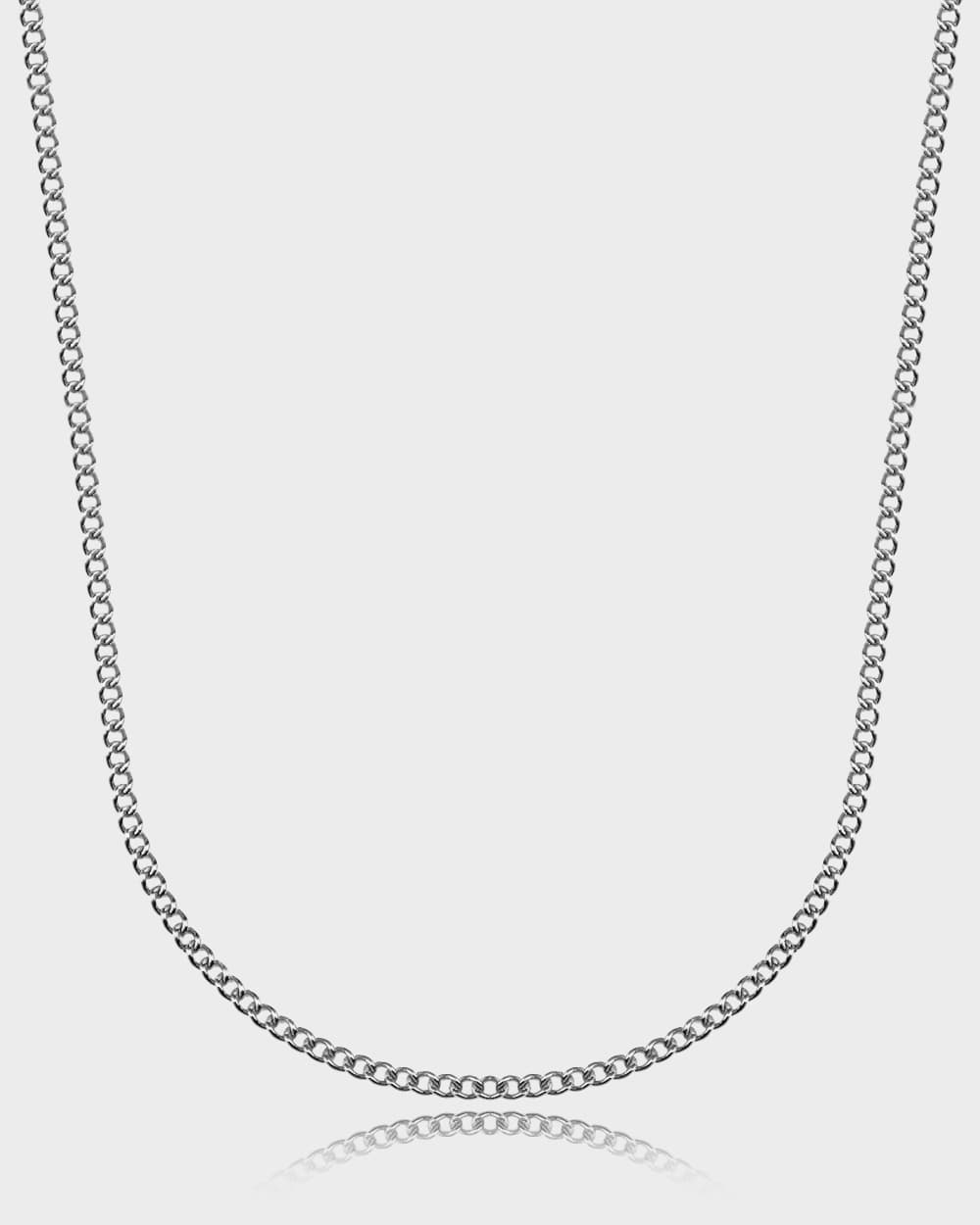 小物 FILTH TINY CUBAN DOUBLE CHAIN / SIL 2mm Cuban Chain – Micro Stainless Steel Cuban Necklace | DOMNO.
