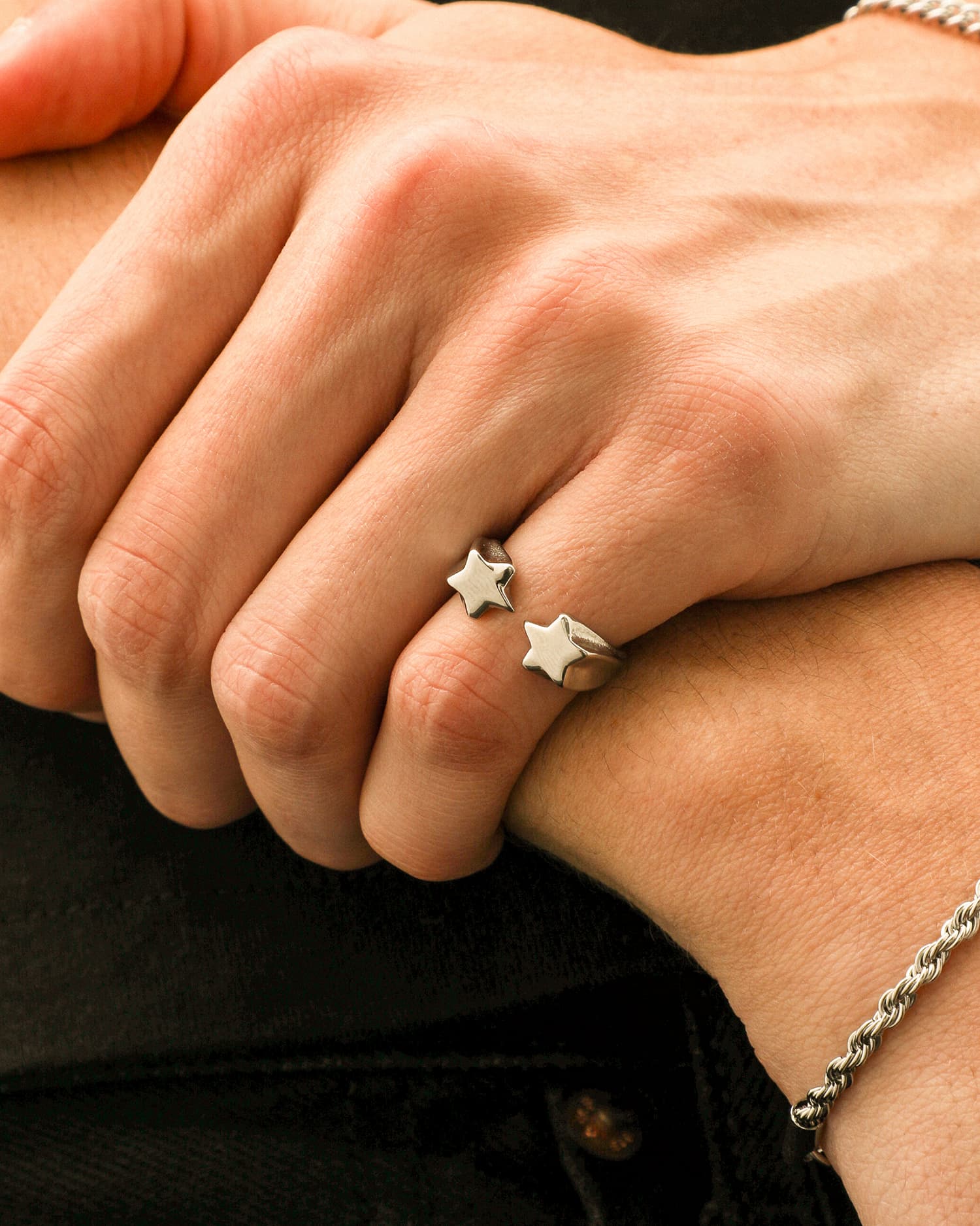 Double Star Ring – Adjustable Stainless Steel Star Ring | DOMNO.