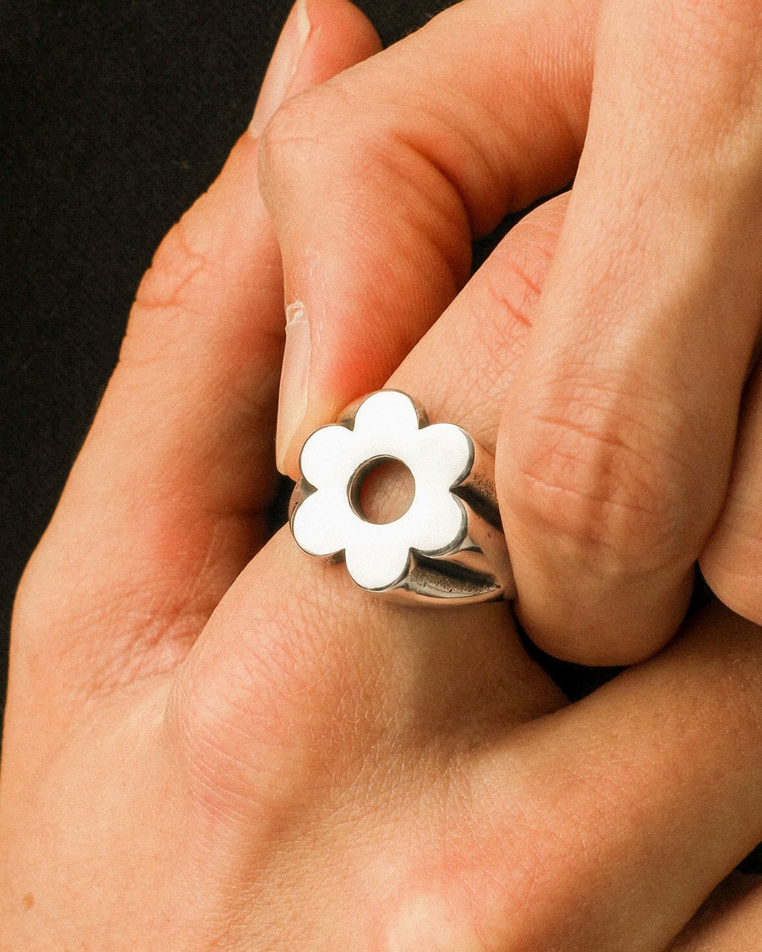 Flower Ring – Signet Stainless Steel Statement Ring | DOMNO.