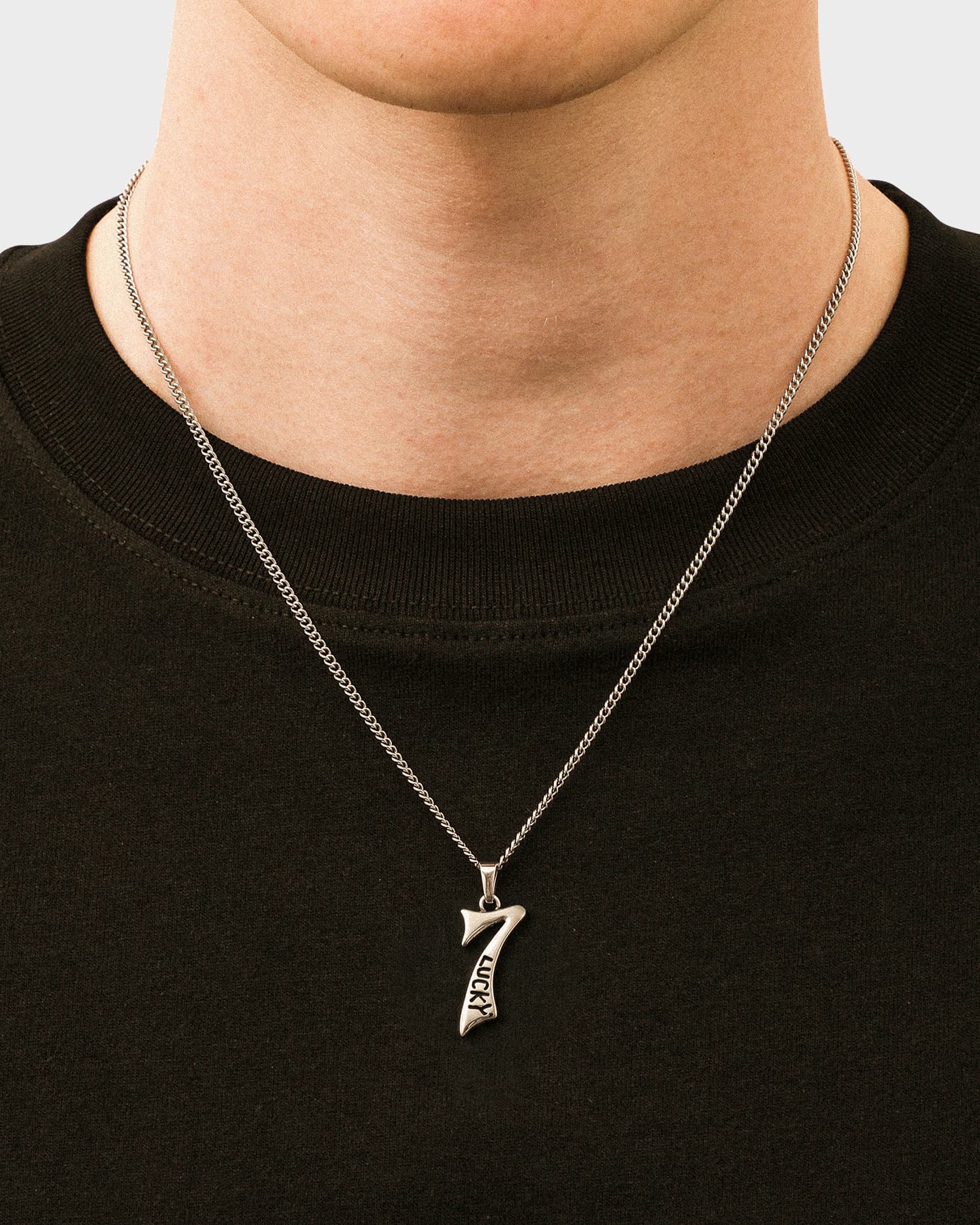 Lucky 7 Pendant – Stainless Steel Number 7 Necklace | DOMNO.