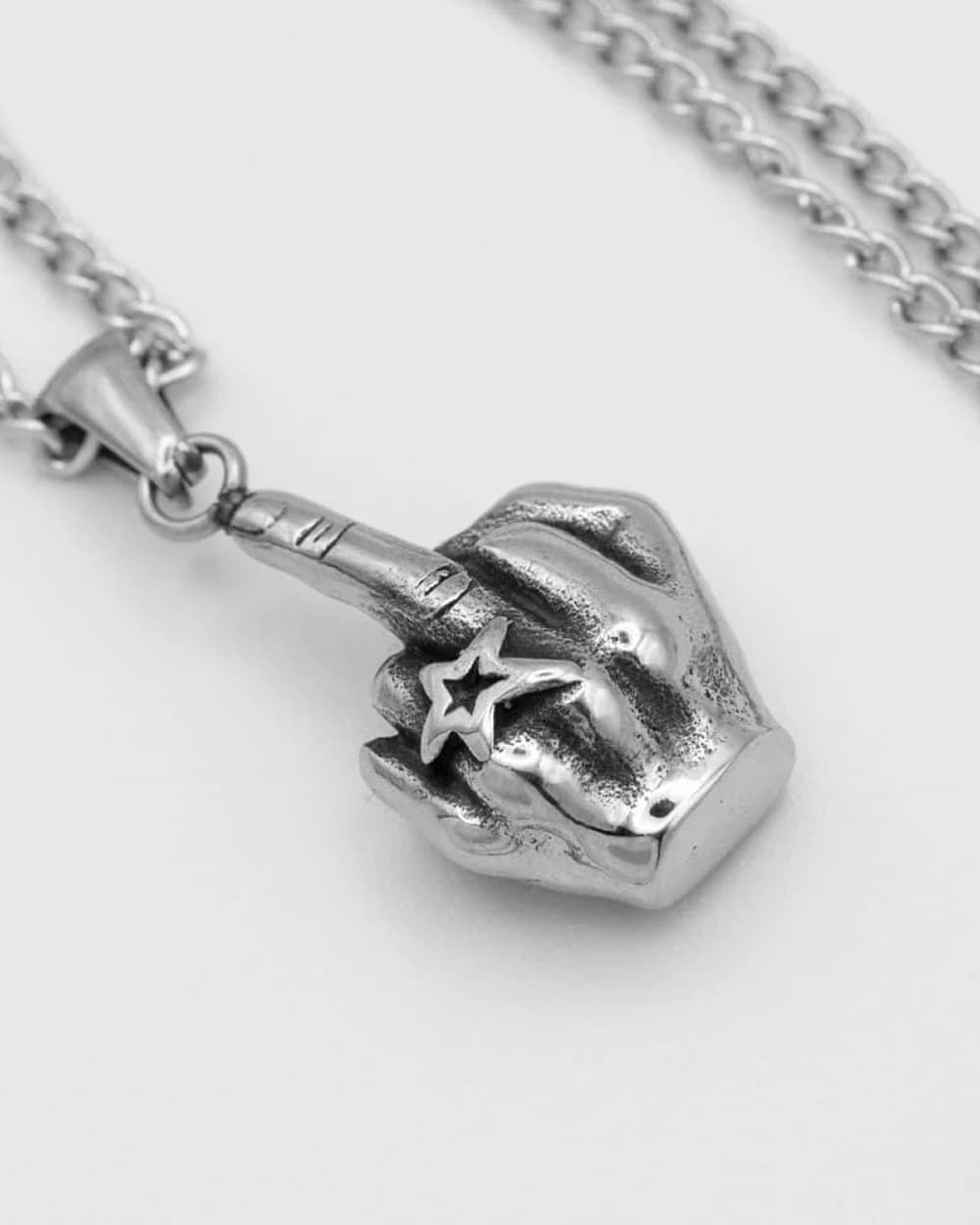 Middle Finger Pendant – Stainless Steel Statement Necklace | DOMNO.