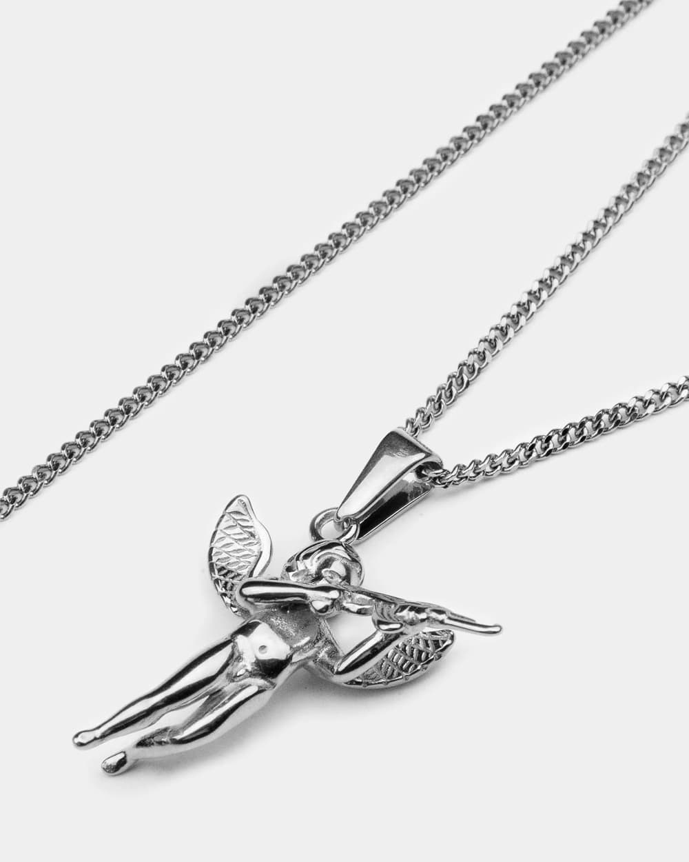Rogue Cherub Pendant – Stainless Steel Cherub Necklace | DOMNO.