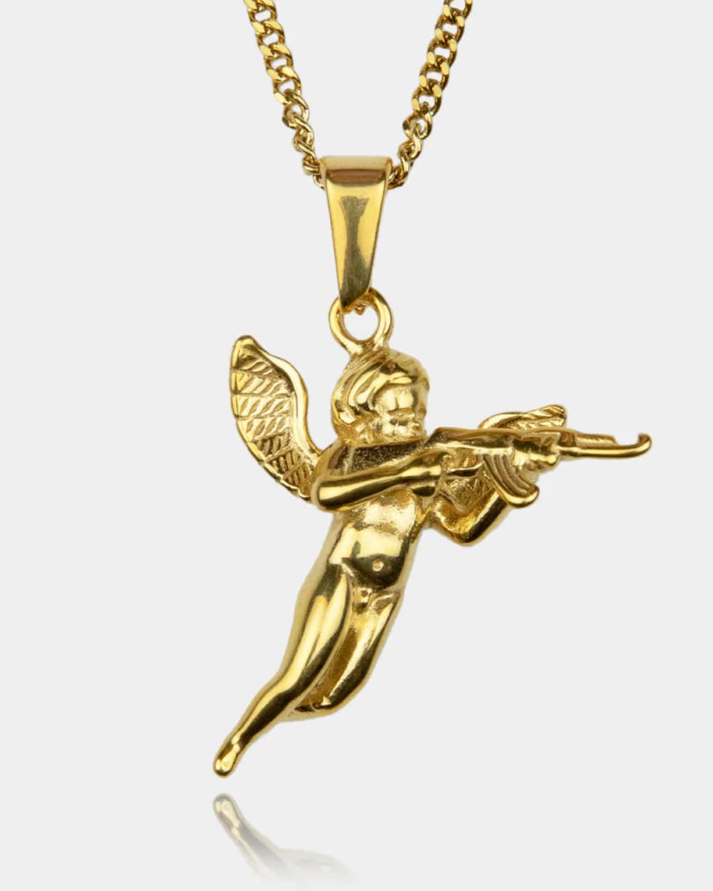 Rogue Cherub Pendant – Stainless Steel Cherub Necklace | DOMNO.