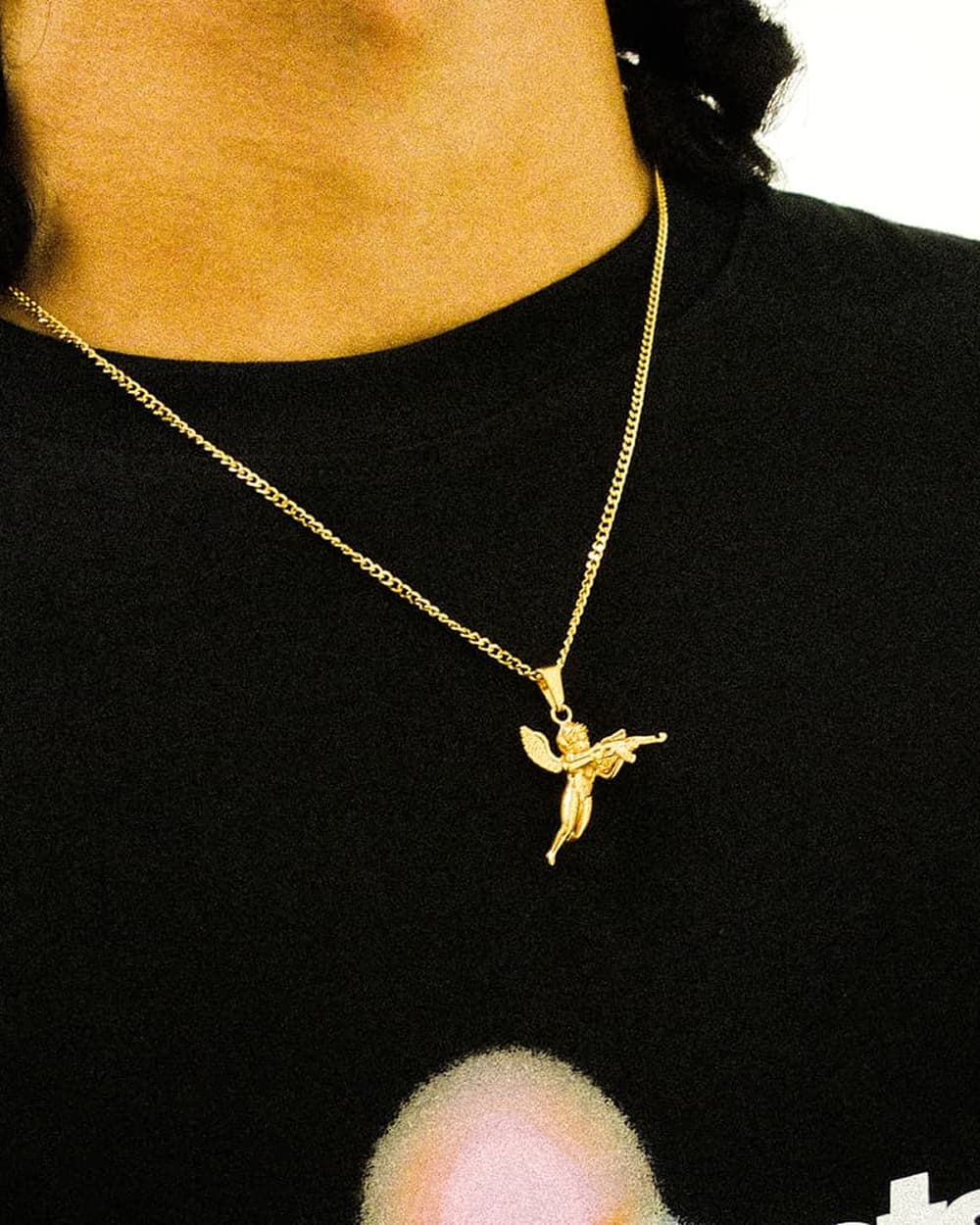 Rogue Cherub Pendant – Stainless Steel Cherub Necklace | DOMNO.