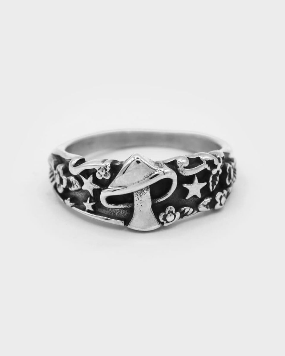 Mushroom Ring – Stainless Steel Psychedelic Pattern Ring | DOMNO.