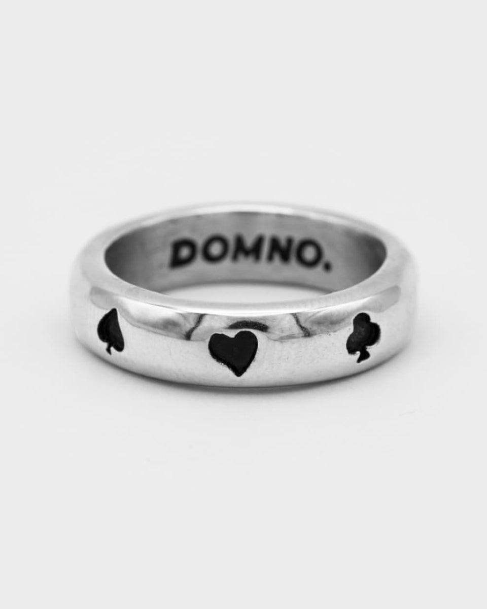 Playing Card Band Ring – Stainless Steel Card Suits Ring | DOMNO.